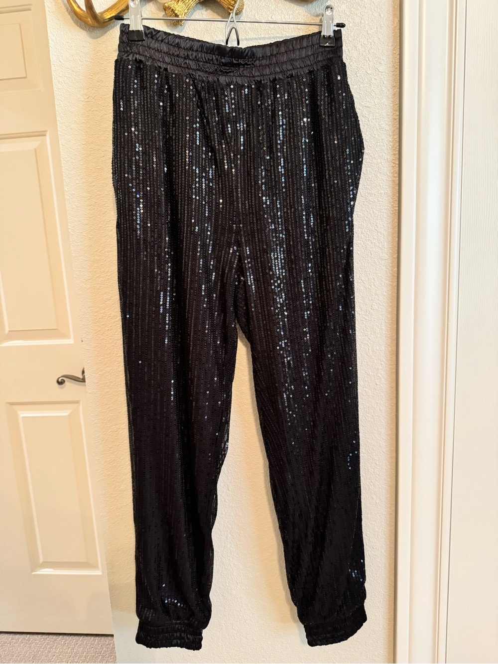 Black Sequin Joggers